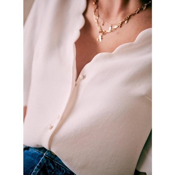 [NWOT] Sezane Antika Blouse in Ecru, FR34/US2 - Picture 2 of 4